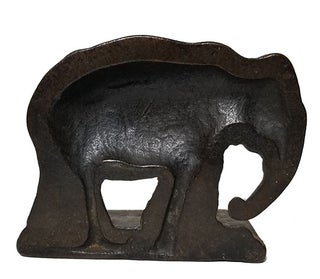 Pair of Vintage Bronzed Cast Iron Elephant Bookends.