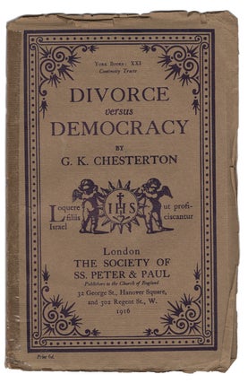 Item #32044 Divorce Versus Democracy. Gilbert Keith Chesterton
