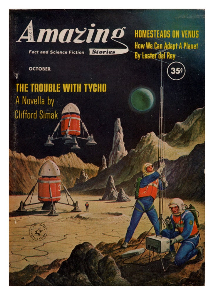 Item #32473 The Trouble with Tycho in Amazing Stories October 1960. Clifford D. Simak.