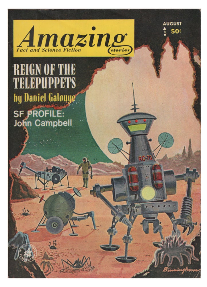 Item #32475 Reign of the Telepuppets in Amazing Stories August 1963. Daniel F. Galouye.
