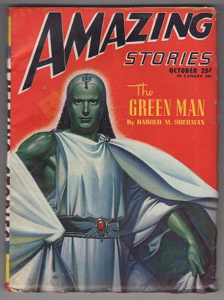 Item #32509 Tiger Woman of Shadow Valley in Amazing Stories October 1949. Berkeley Livington
