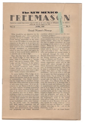 Item #32559 The New Mexico Freemason June, 1947. New Mexico - Albuquerque