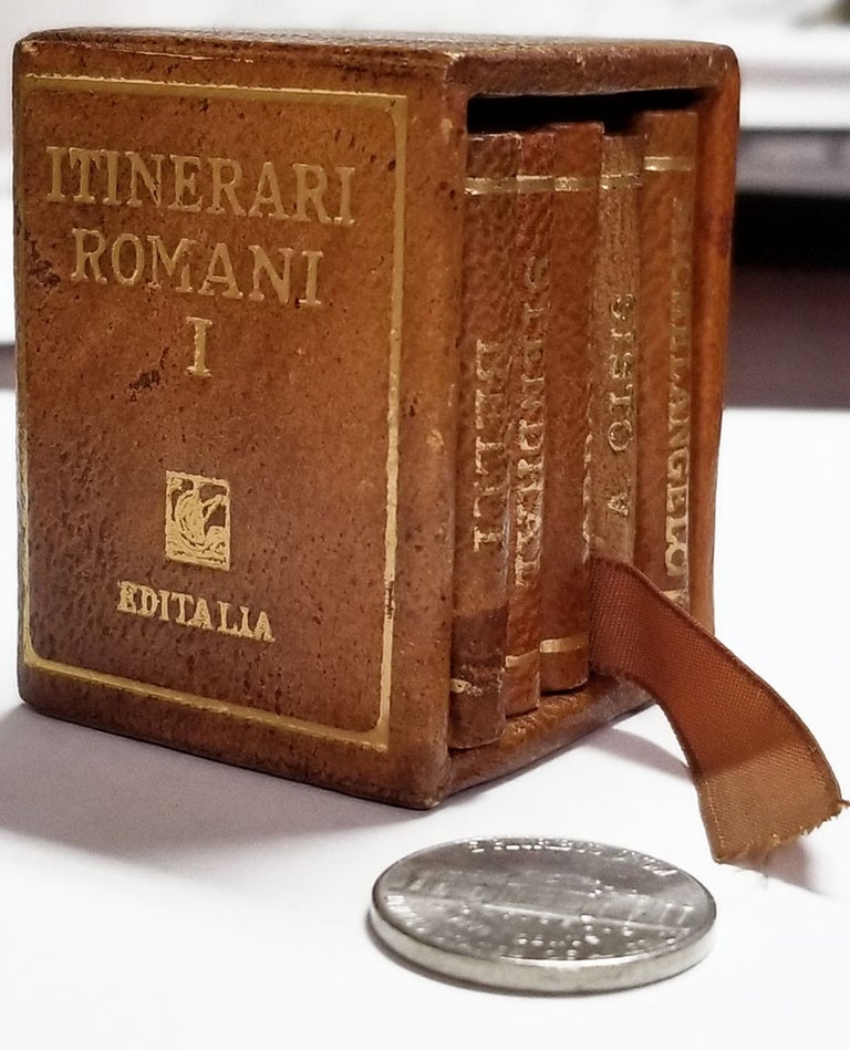 Item #32602 Itinerari romani I. (Complete Set of Italian Miniature Books Bound in Leather Dedicated to Rome). Authors.