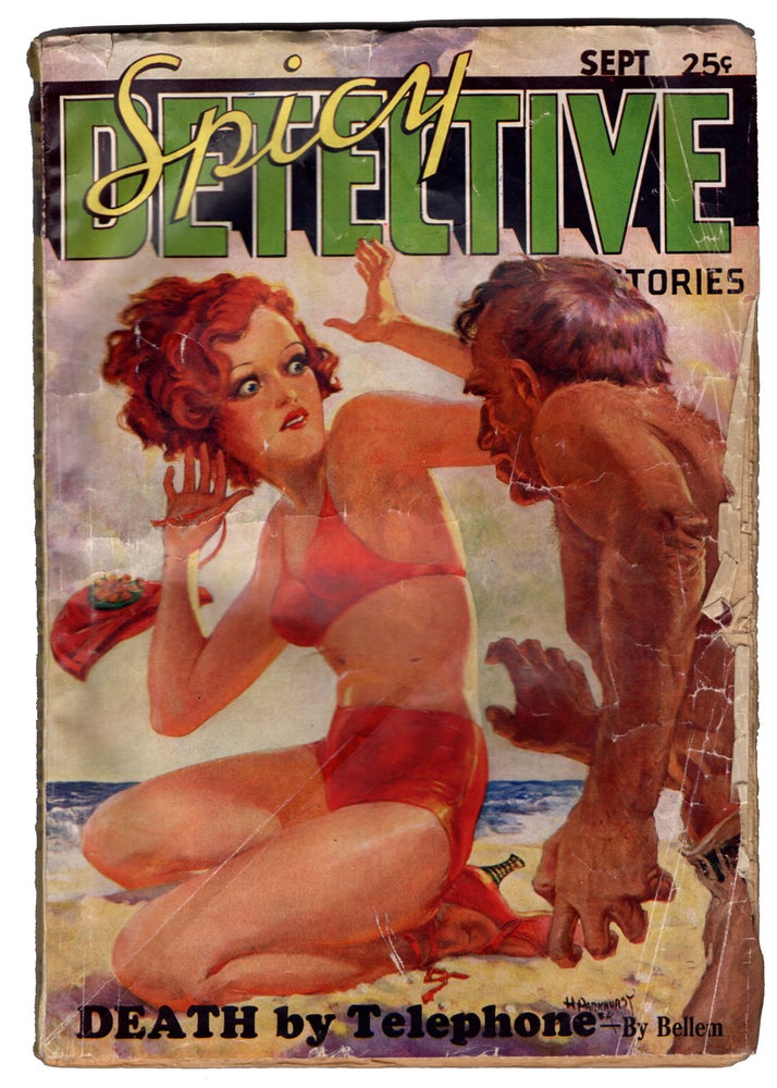 Item #32682 Sleeping Dogs in Spicy Detective Stories September 1934. Robert Leslie Bellem.
