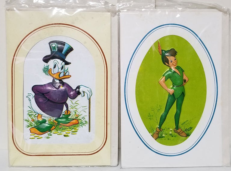Item #32923 Set of Two Vintage Disney 3D Cards Featuring Uncle Scrooge and Peter Pan. Walt Disney.