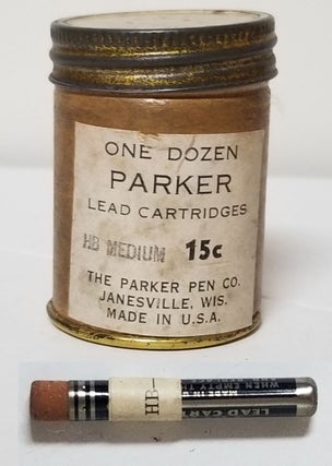 One Dozen Vintage Parker Mechanical Pencil Lead Cartridges with Eraser in the Original Container.