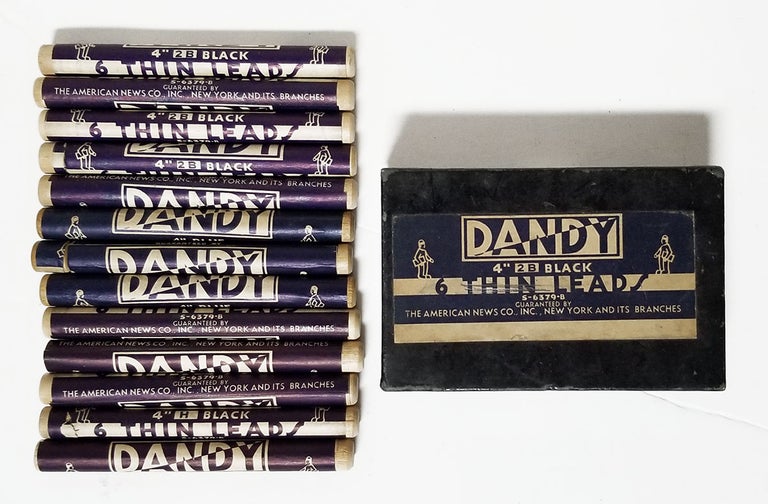 Item #32979 Vintage Dandy Mechanical Pencil Leads in the Original Wooden Tubes and Box. Dandy.