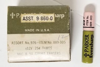 Item #32983 12 Tubes of Vintage Parker Eversharp Mechanical Pencil Erasers in the Original Box....