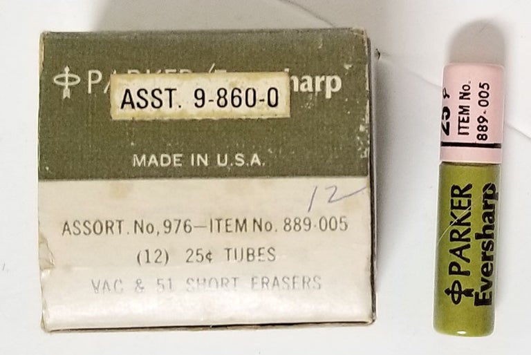 Item #32983 12 Tubes of Vintage Parker Eversharp Mechanical Pencil Erasers in the Original Box. Parker.