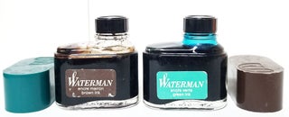 Item #33022 Two Vintage Waterman Ink Bottles. Waterman