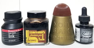 Item #33025 Set of Eight Vintage Ink Bottles (Montblanc, Parker, Stafford's, Cross, Pelikan,...