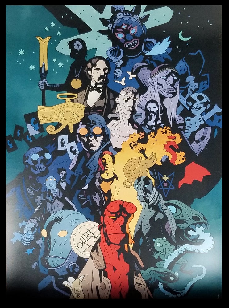 Item #33227 Hellboy 25th Anniversary Italian Promotional Poster. Mike Mignola.
