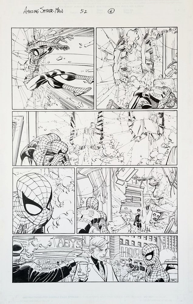 Item #33318 Amazing Spider-Man #52 (493) Dig This Page 6 Original Comic Art by John Romita, Jr. John Romita, Jr., Scott Hanna.