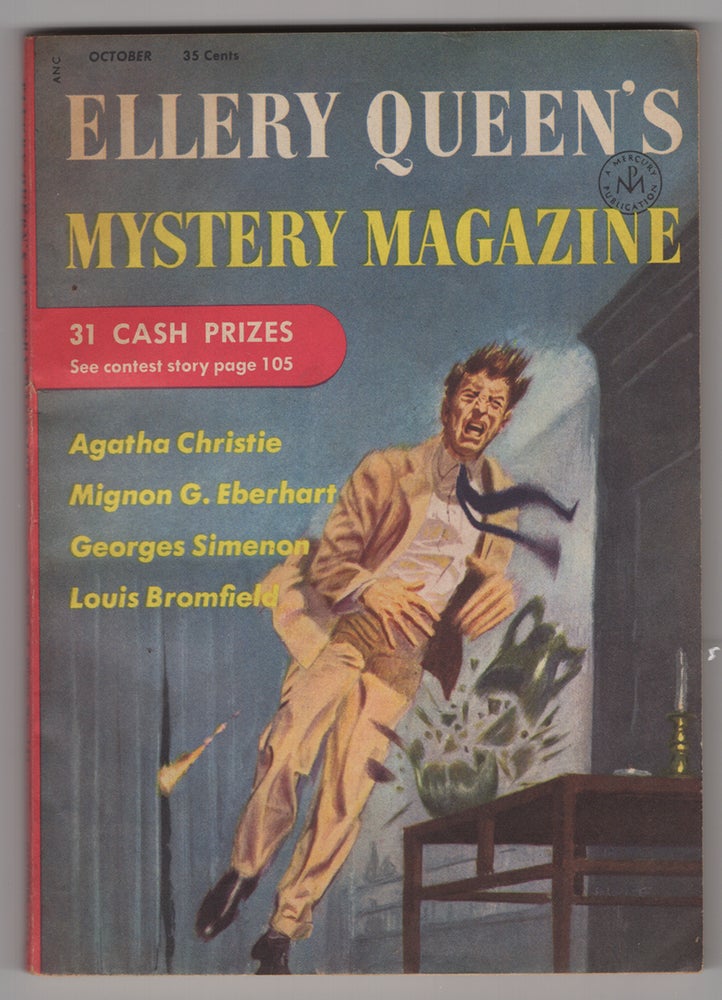 Item #33801 The Six China Figures in Ellery Queen's Mystery Magazine October 1955. Agatha Christie.