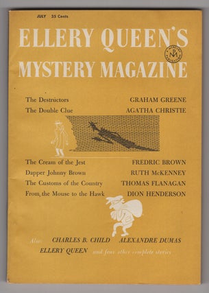 Item #33805 The Double Clue in Ellery Queen's Mystery Magazine July 1956. Agatha Christie