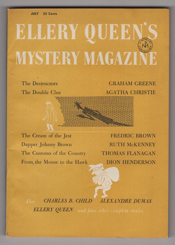 Item #33805 The Double Clue in Ellery Queen's Mystery Magazine July 1956. Agatha Christie.