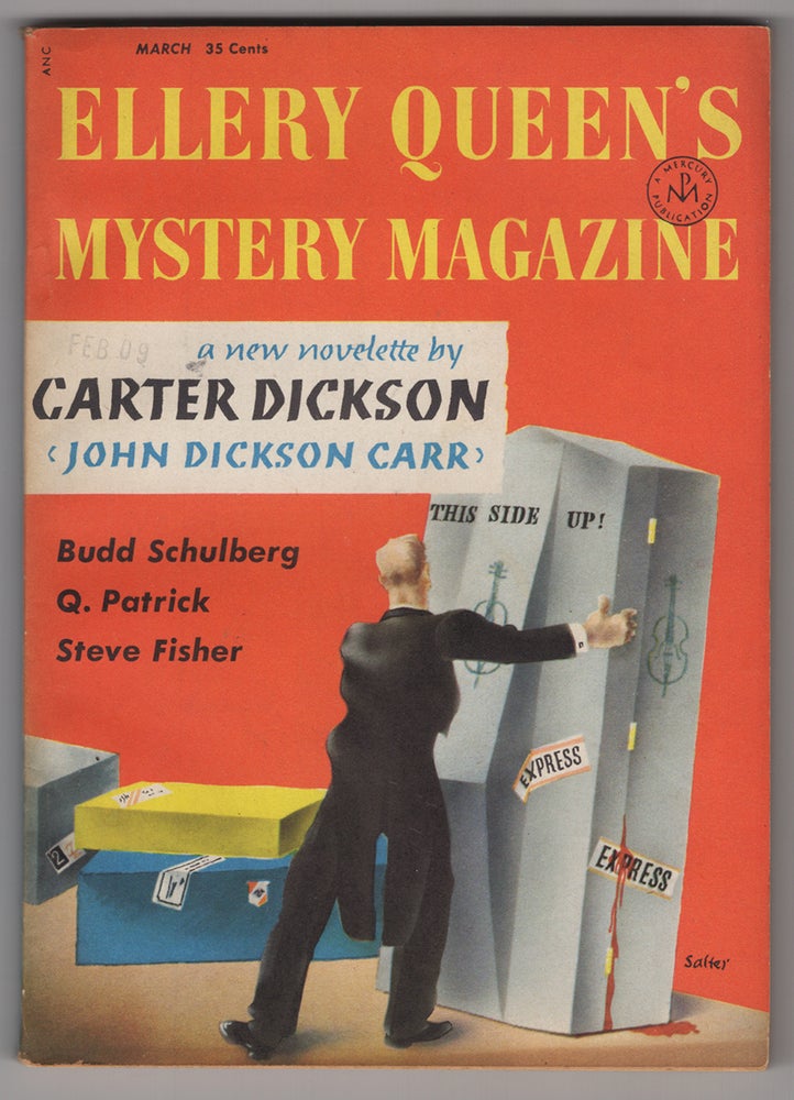 Item #33807 Lucky Cop in Ellery Queen's Mystery Magazine March 1956. Steve Fisher.