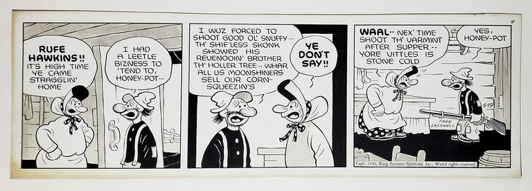 Item #33881 Fred Lasswell Barney Google and Snuffy Smith Daily Comic Strip Original Art Dated 5-19-49. Fred Lasswell.