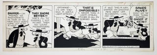 Item #33882 Fred Lasswell Barney Google and Snuffy Smith Daily Comic Strip Original Art Dated...