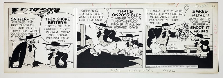 Item #33882 Fred Lasswell Barney Google and Snuffy Smith Daily Comic Strip Original Art Dated 5-2-49. Fred Lasswell.