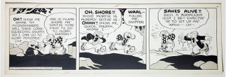 Item #33884 Fred Lasswell Barney Google and Snuffy Smith Daily Comic Strip Original Art Dated...