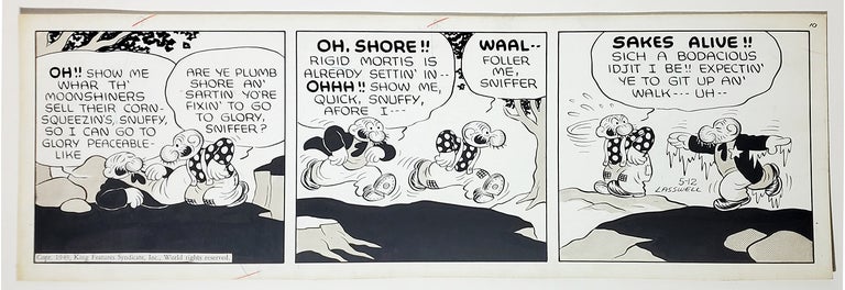 Item #33884 Fred Lasswell Barney Google and Snuffy Smith Daily Comic Strip Original Art Dated 5-12-49. Fred Lasswell.