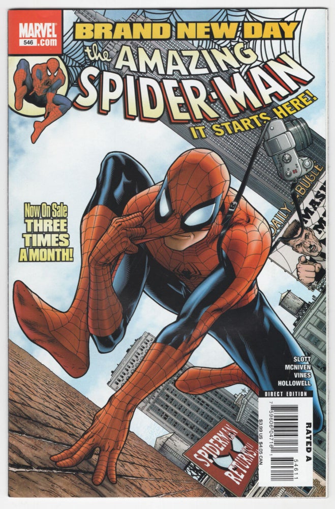 Item #33886 The Amazing Spider-Man #546. Dan Slott, Steve McNiven.