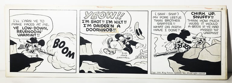 Item #33897 Fred Lasswell Barney Google and Snuffy Smith Daily Comic Strip Original Art Dated 5-10-49. Fred Lasswell.