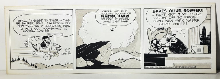 Item #33898 Fred Lasswell Barney Google and Snuffy Smith Daily Comic Strip Original Art Dated 5-17-49. Fred Lasswell.