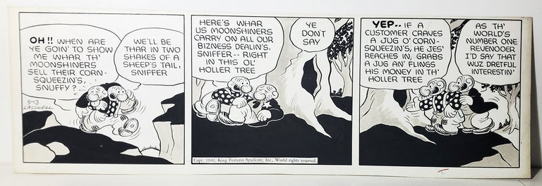 Item #33900 Fred Lasswell Barney Google and Snuffy Smith Daily Comic Strip Original Art Dated 5-13-49. Fred Lasswell.