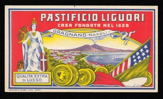 Item #33996 Vintage Pastificio Liguori Pasta Label. Italy - Naples - Pasta Crate Labels