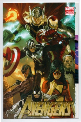 Item #34075 The Avengers #7 Variant Cover. Brian Michael Bendis, John Romita, Jr
