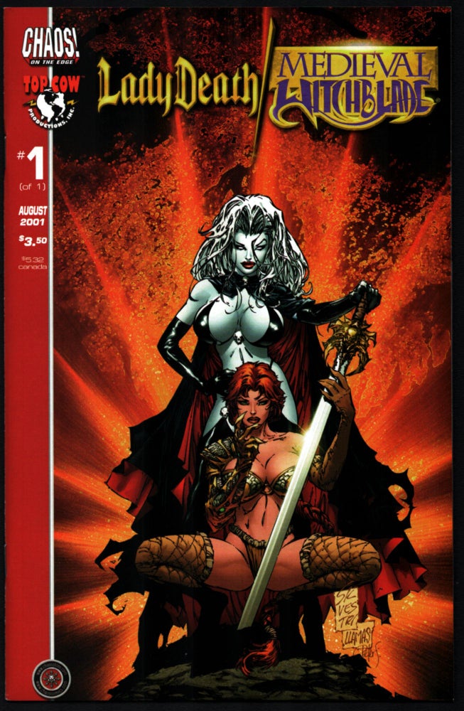 Item #34398 Lady Death / Medieval Witchblade Variant Cover. Lady Death / Medieval Witchblade Preview Edition. Brian Augustyn, Romano Molenaar.