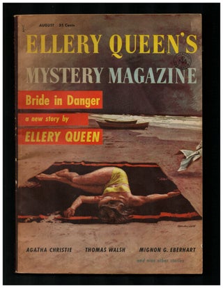 Item #34496 Shadow in the Night in Ellery Queen's Mystery Magazine August 1955. Agatha Christie