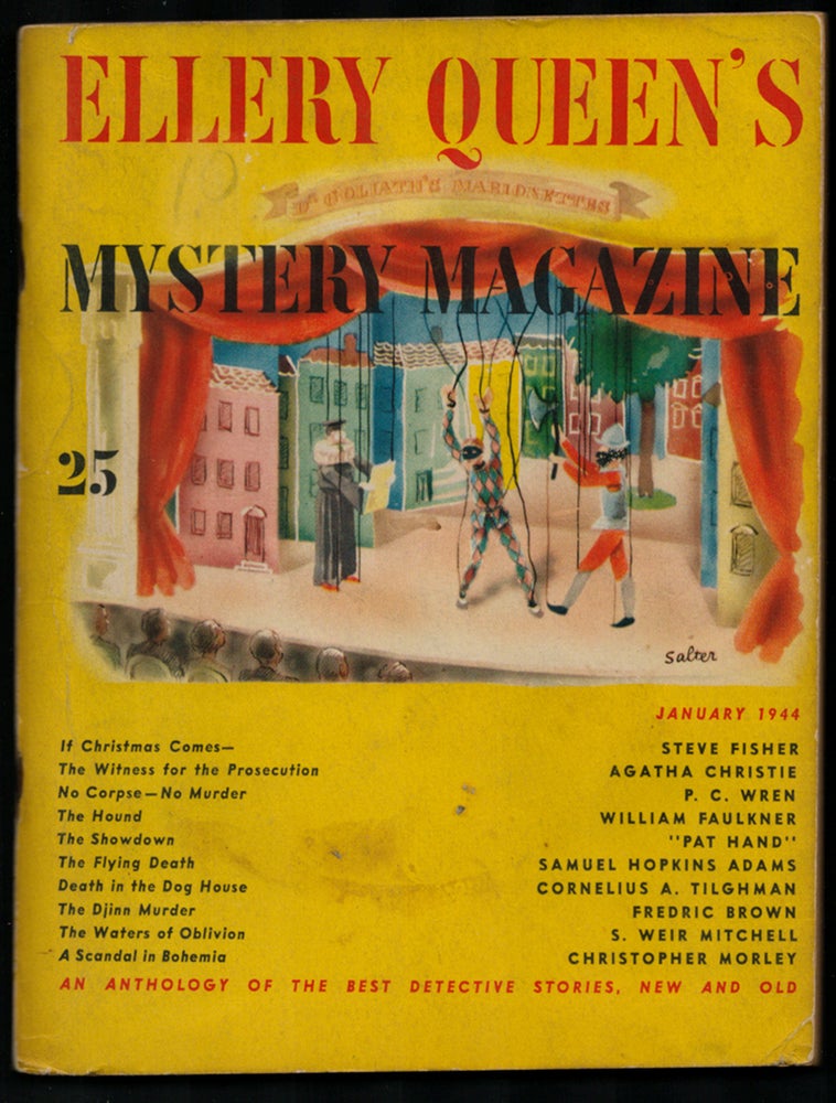 Item #34498 The Witness for the Prosecution in Ellery Queen's Mystery Magazine January 1944. Agatha Christie.