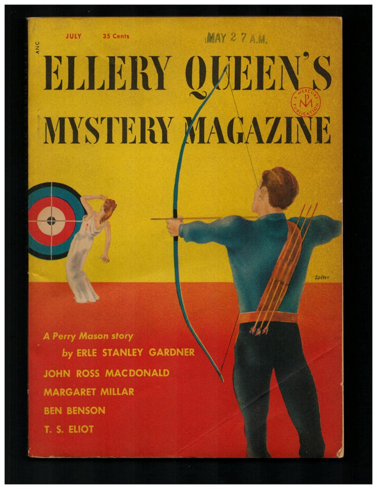 Item #34500 Wild Goose Chase in Ellery Queen's Mystery Magazine July 1954. Ross Macdonald, Kenneth Millar.