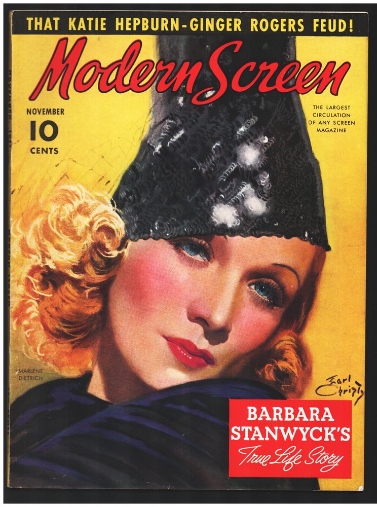 Item #34769 Modern Screen November 1937. (Marlene Dietrich Cover). Regina Cannon, ed.