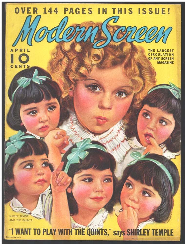 Item #34788 Modern Screen April 1937. (Shirley Temple Cover). Regina Cannon, ed.