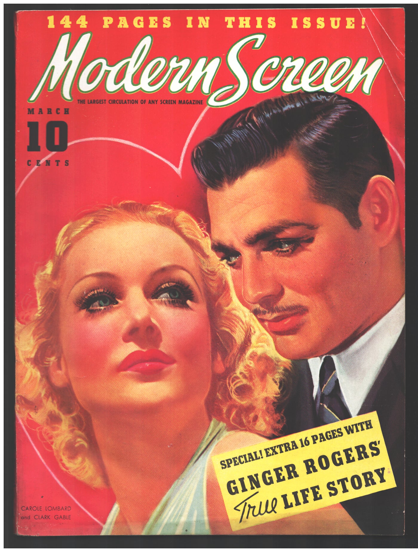 Modern Screen March 1937. Carole Lombard and Clark Gable Cover | Regina ...