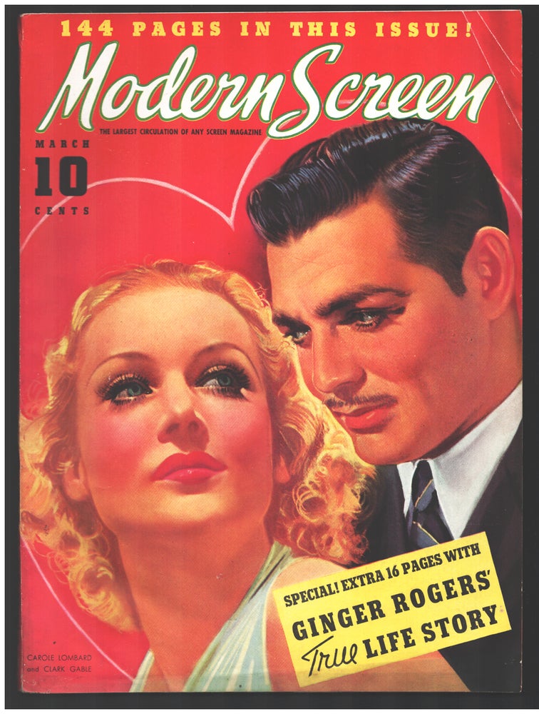 Item #34789 Modern Screen March 1937. (Carole Lombard and Clark Gable Cover). Regina Cannon, ed.