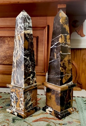 Item #34818 Vintage Italian Marble Obelisks. Italian Marble Decorative Items