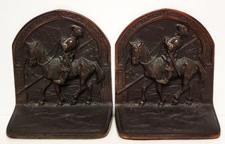Item #34838 Vintage Hubley Don Quixote Cast Iron Bookends. Bookends - Hubley