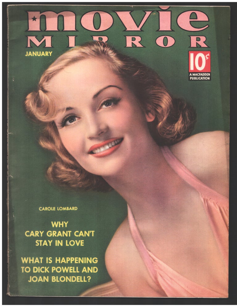 Item #34845 Movie Mirror January 1938 (Carole Lombard Cover). Ernest V. Heyn, ed.