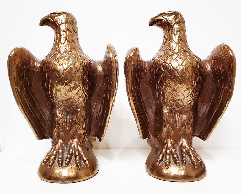 Item #34848 Large Resin Roman Empire Eagle Bookends. Bookends.