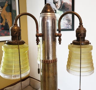 Large Trench Art Artillery Table Lamp.