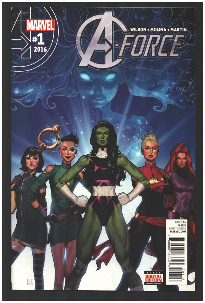 Item #34891 A-Force #1. C. Willow Wilson, Jorge Molina.