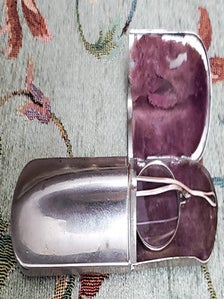 Victorian Nickel Spectacles Case Complete with Spectacles.