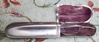 Victorian Nickel Spectacles Case Complete with Spectacles.