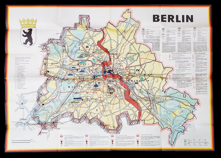 Item #34928 Berlin JRO-Sonderkarte. (Folding Map of Berlin Showing the Berlin Wall). Germany - Berlin Wall.