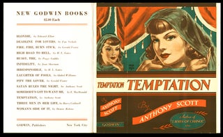 Item #34982 Temptation Pre-Publication Dustjacket. Anthony Scott, Davis Dresser